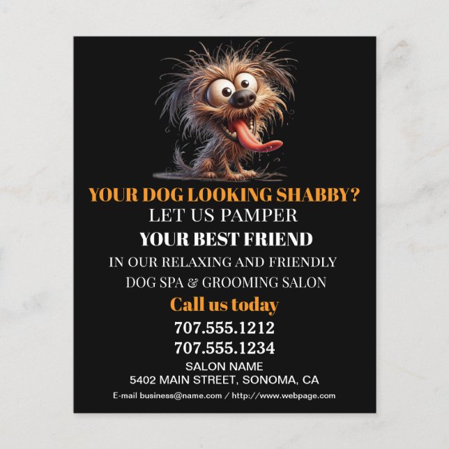 Dog grooming business personalized flyer (Front)