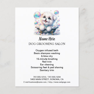 Dog grooming business personalized flyer