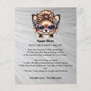 Dog grooming business personalized flyer