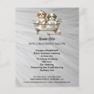 Dog grooming business personalized flyer