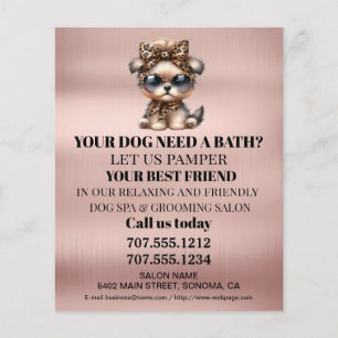 Dog grooming business personalized flyer