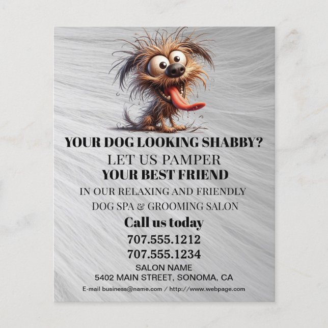 Dog grooming business personalized flyer (Front)