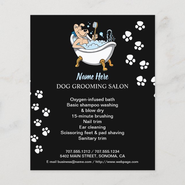 Dog grooming business personalized flyer (Front)