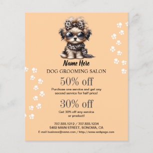 Dog grooming business personalized flyer