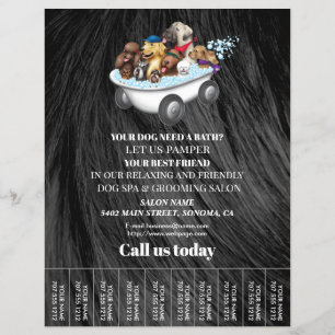 Dog grooming business personalized flyer