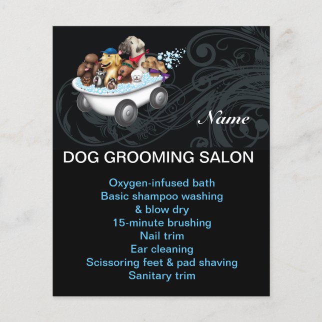 Dog grooming business personalized flyer (Front)