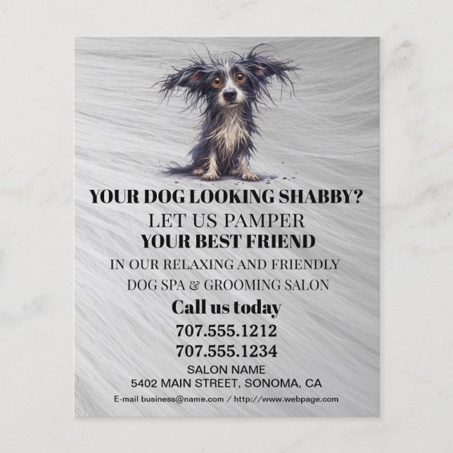 Dog grooming business personalized flyer (Front)