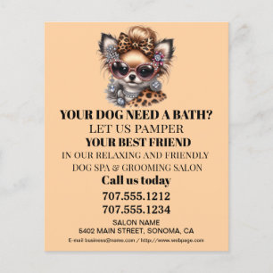 Dog grooming business personalized flyer