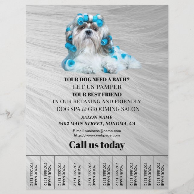 Dog grooming business personalized flyer (Front)
