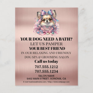 Dog grooming business personalized flyer