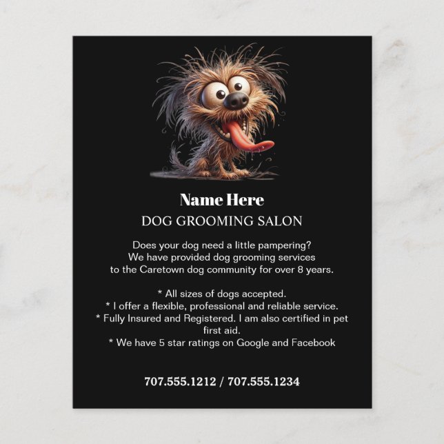 Dog grooming business personalized flyer (Front)