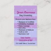 Dog Grooming Business Salon Groomer Marketing Business Card (Back)