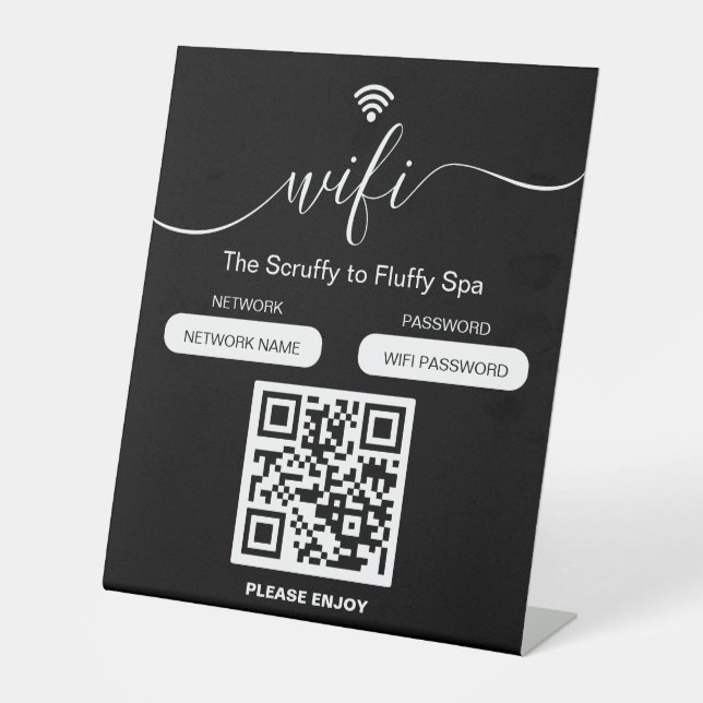 Dog Grooming Business Sign Free WiFi Pedestal Sign (Front)