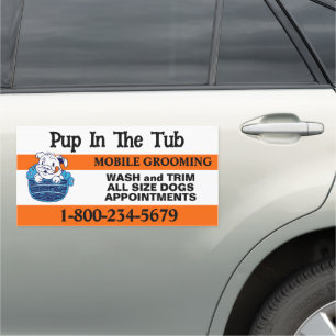 Dog Grooming Car Magnet