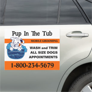 Dog Grooming Car Magnet