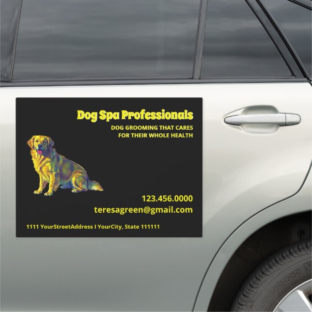 Dog Grooming Car Magnet (In Situ)