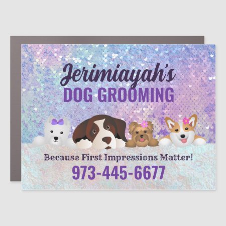 Dog Grooming Car Magnets