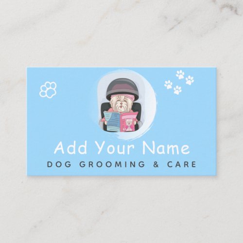 Dog Grooming Care Pet Haircut Cute Funny Dog Salon Business Card