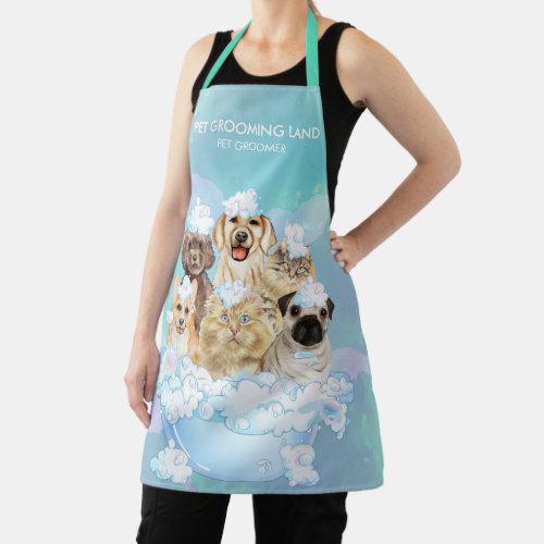 Dog Grooming Cat Spa Green Pet Salon Apron