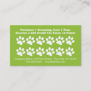 Dog Grooming Customer Reward Card - Loyalty Card