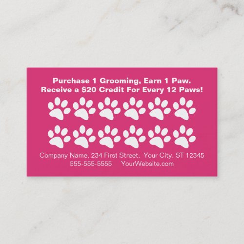 Dog Grooming Customer Rewards Card _ Loyalty Card