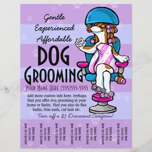 Dog Grooming Customizable Promotional Tear sheet