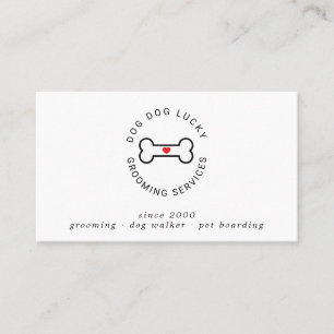 Dog grooming dog bone business card