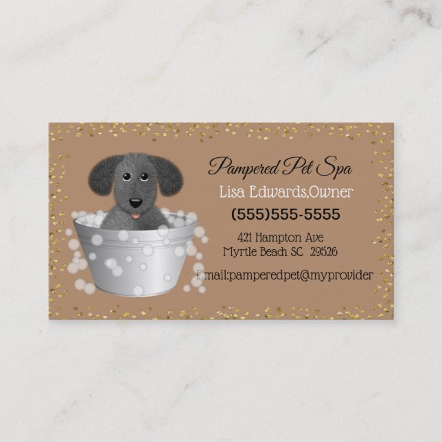 Dog Grooming Dog Spa Appointment Card (Front)