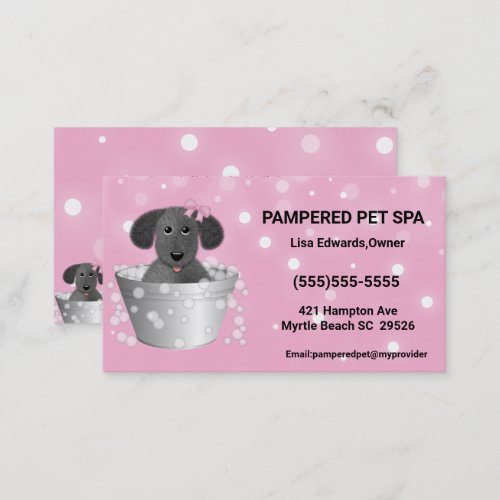 Dog Grooming Dog Spa Appointment Card