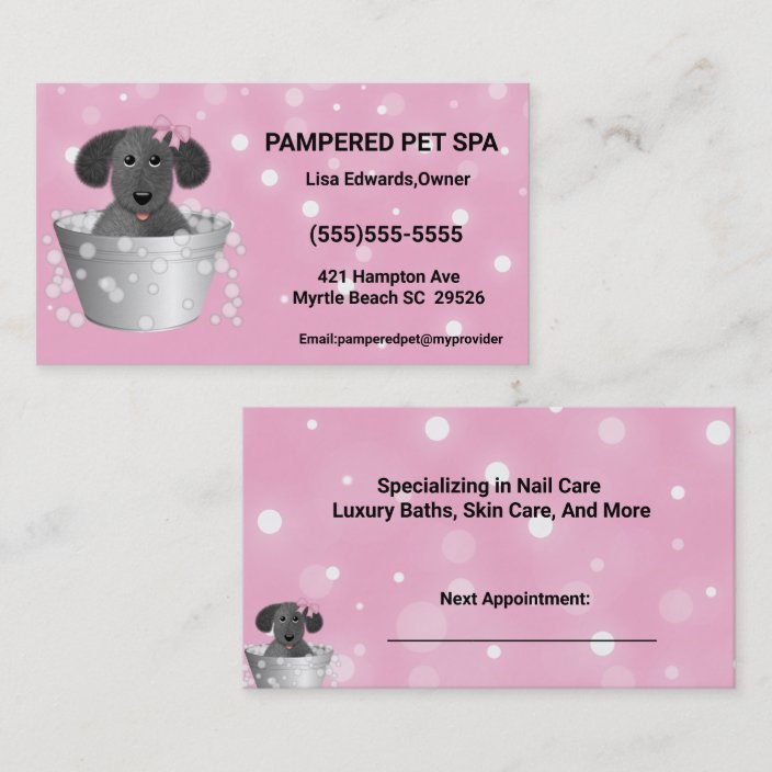 Dog Grooming Dog Spa Appointment Card