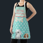 Dog Grooming Dog Spa Personalized Apron<br><div class="desc">Must love Dogs Collection: 
Step your Dog Grooming Business up with this adorable 
Dog Grooming or Spa Apron. 
Personalized with your Business Name
and Your name or employee name
Featuring cute Paw prints,  and a cute selection of Puppy Dogs, 
Sheep Dog,  Poodle,  Spaniel,  schnauzer and Yorkshire</div>