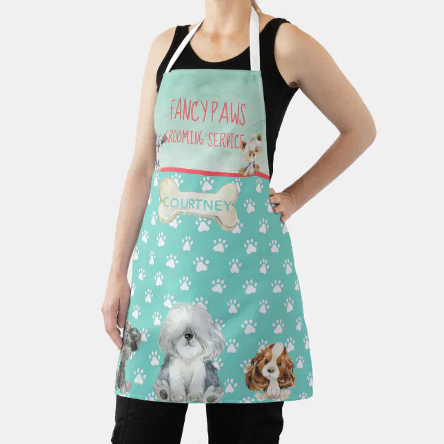 Dog Grooming Dog Spa Personalized Apron | Zazzle