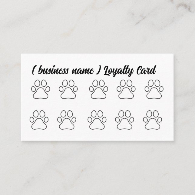 Dog Grooming, Dog Wash Loyalty Card (Front)