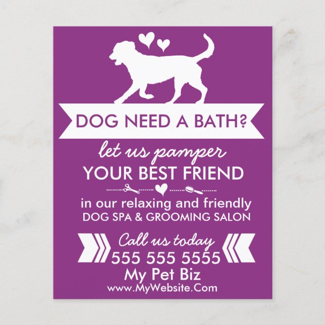 Dog Grooming Flyer - Personalizable (Front)