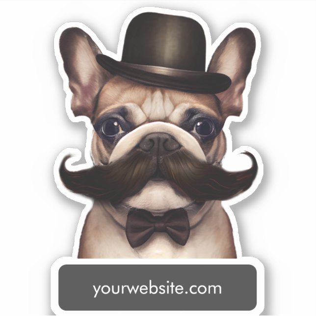 Dog Grooming French Bulldog Promotional  Sticker (Front)