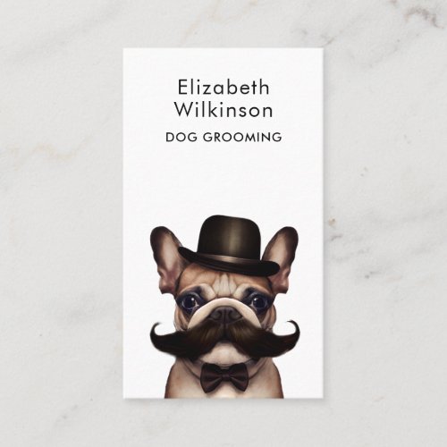Dog Grooming Funny French Bulldog Business Card