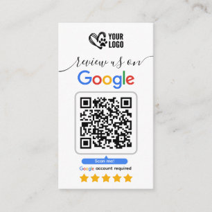 Dog Grooming Google Review Request Card QR Code