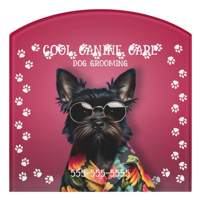 Dog Grooming Illuminated Sign (Contour Front)