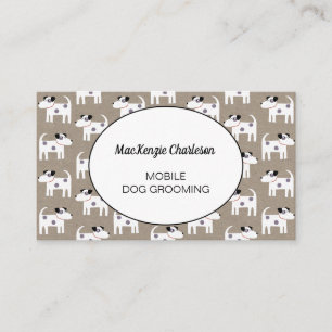 Dog Grooming Jack Russell Terrier Brown Paper Business Card