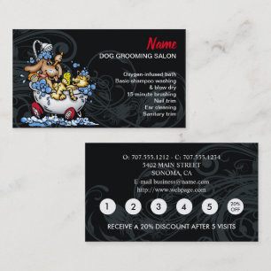 Dog grooming Loyalty Discount Business Card