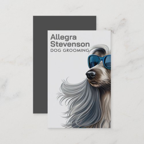 Dog Grooming Modern Simple Typography  Business Card