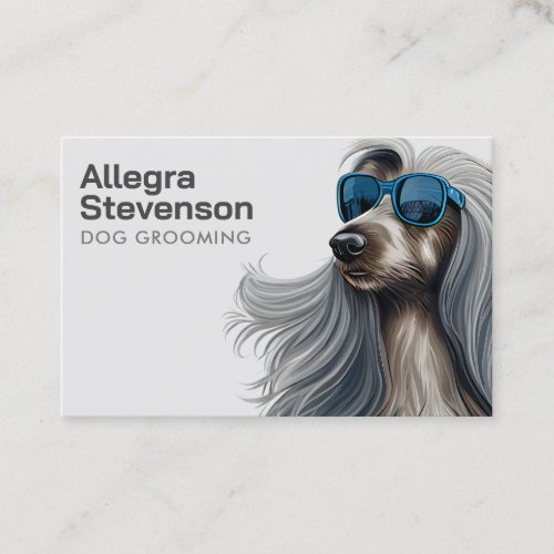 Dog Grooming Modern Simple Typography Hound Business Card