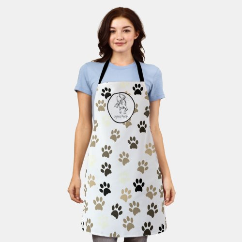 Dog Grooming Paw Pattern  Apron