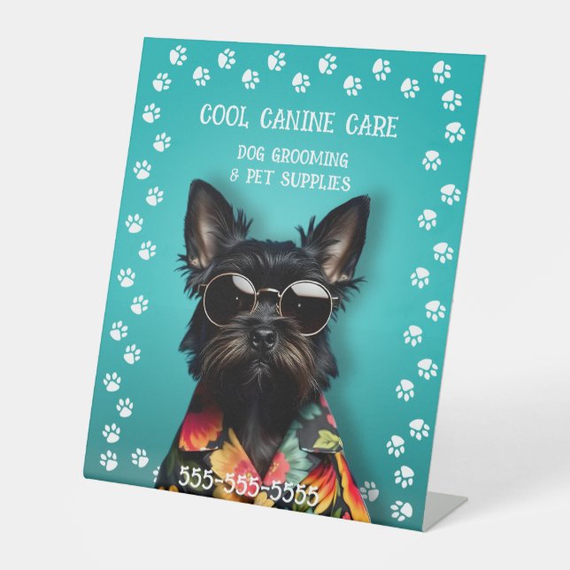 Dog Grooming Pedestal Sign (Front)