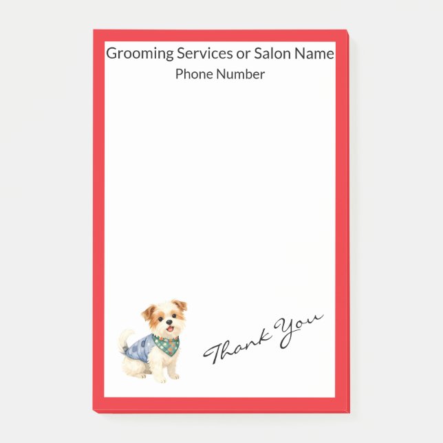 Dog Grooming Personalized Gold Elegant Collection Post-it Notes (Front)