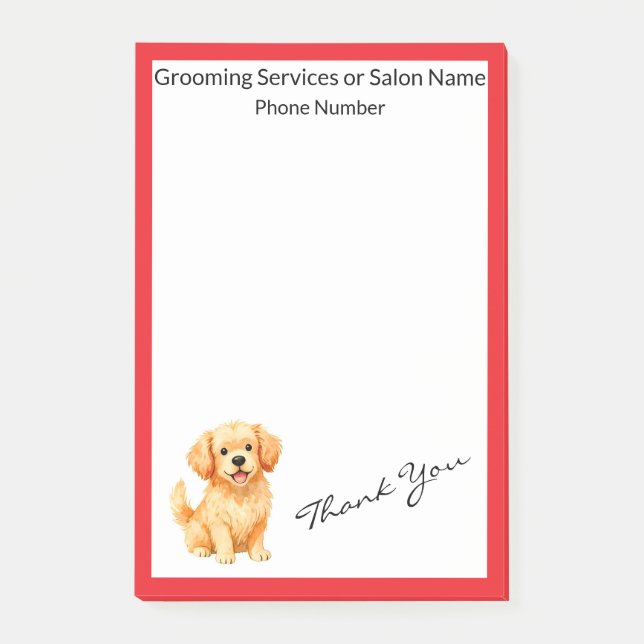 Dog Grooming Personalized Luxury Modern Collection Post-it Notes (Front)