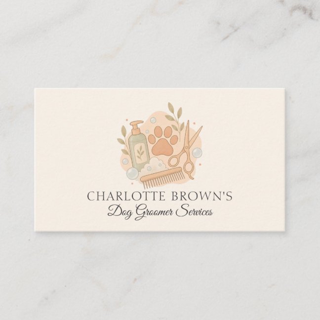 Dog Grooming Pet Care Animal Groomer Pet Salon Business Card