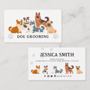 Dog Grooming Pet Groomer Hounds Walker Business Card