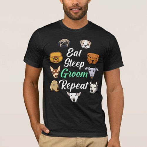 Dog Grooming Pet Salon Adorable Puppy Groomer T_Shirt