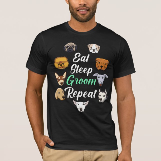 Dog Grooming Pet Salon Adorable Puppy Groomer T-Shirt (Front)